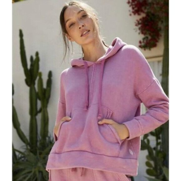 NWT Free People Movement Hoodie Sweatshirt Sz S Pink Astor Z160-16 - Picture 1 of 3
